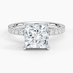 Bague BOJ 096 en argent 925 avec pierre halo taille princesse, sertie de griffes, solitaire, diamant 2 carats, couleur D, VVS1, moissanite certifiée GRA - Product Image 1