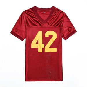 Custom Red American Football Jersey V Neck Team Uniform Breathable Athletic Sports Match Training Shirt - Product Image 5