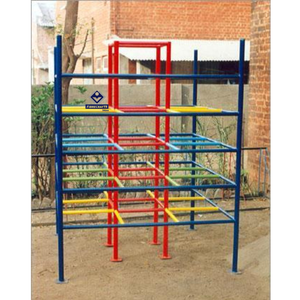 Nouvel équipement de jeux d'extérieur 2026 – Cadre jaune, barres triangulaires rouges, revêtement plastique, pour jardin - Product Image 4