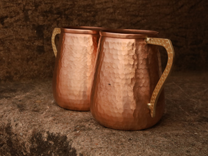 Taza de Cobre Artesanal FAIZA CRAFT, Ecológica y Clásica, con Asa, para Beber Cerveza y Moscow Mule, Gran Venta - Product Image 3