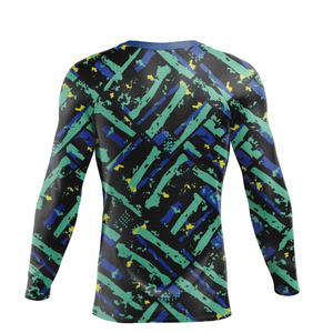 Rashguard MMA pour homme, impression sérigraphique, manches longues, anti-UV, spandex, nylon, antibactérien, respirant, séchage rapide - Product Image 2