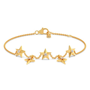 สร้อยข้อมือโซ่เพชรลายดาวห้าแฉกพร้อมจี้ห้อย - Product Image 2