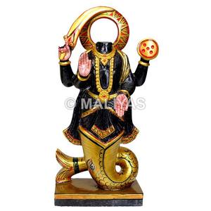 Marbre Ketu Navagraha Murti |   Idole artisanale en marbre de Ketu Dev - MALIYAS - Product Image 1