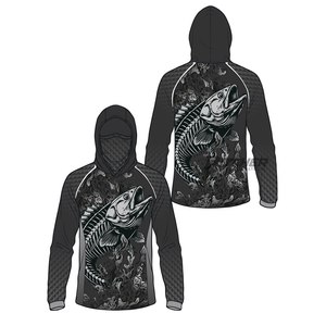 Camiseta con Capucha y Diseño Personalizado Impreso, con Diseño Serigrafiado, Impermeable, de Secado Rápido, Protección UV 50+, Ropa de Pesca - Product Image 1