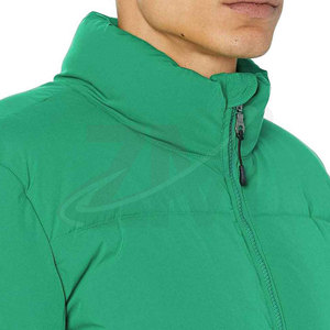 เสื้อแจ็คเก็ตพัฟเฟอร์สีเขียวสำหรับผู้ชาย คอตั้ง ปิดด้วยซิป กันลม แจ็คเก็ตลำลองสำหรับฤดูหนาว บุด้วยโพลีเอสเตอร์ ทรงปกติ - Product Image 5