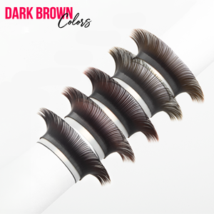 Charmlash, fournisseur en gros de plateaux de cils, plateaux de cils brun foncé, extensions de cils colorées, look classique au quotidien, aspect naturel - Product Image 1