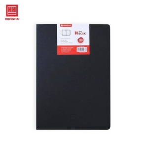 H-book HONGHA Leather <b>Notepad</b> <b>A4</b> 160 Pages Thread Sewing Digital Printing Black Red Gift - Product Image 1