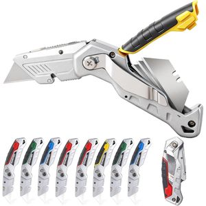 Set Professionale di 10 Taglierini Pieghevoli Resistenti con 30 Lame di Ricambio, Coltello Multiuso e Taglierino per Scatole - Product Image 1