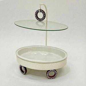 Luxury Arabic Round Chafing Dish Hanging Glass Lid Wooden <b>Ring</b> Accent Ramadan Buffet Server Soup Warmer Single Unit - Product Image 3