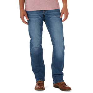 Jeans en denim pour homme, coupe classique, coton extensible, pantalon décontracté, coupe droite classique, pantalon confortable pour tous les jours, design à cinq poches - Product Image 1