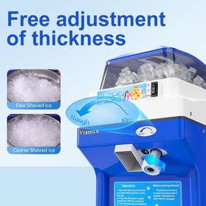 เครื่องทำน้ำแข็งไสไฟฟ้า, เครื่องไสน้ำแข็ง 300 วัตต์, เครื่องทำน้ำแข็งเกล็ดหิมะปรับความหนาได้, เครื่องบดน้ำแข็ง 661 ปอนด์/ชม. - Product Image 2