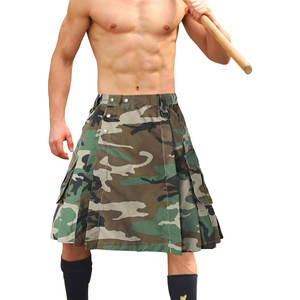 Kilt écossais hybride plissé tactique pour homme, camouflage, style irlandais des Highlands - Product Image 1