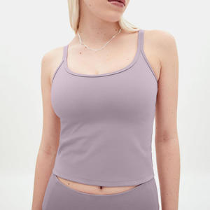 Débardeurs de sport pour femmes avec soutien-gorge intégré, dos nageur, pour yoga et course à pied - Product Image 1