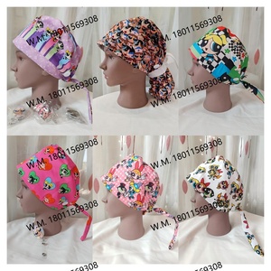 Gorros Quirúrgicos PPG con Forro de Satén, Diseño Personalizado con Estampado de Dibujos Animados, Gorros de Enfermera Unisex con Forro de Satén, Gorros Quirúrgicos con Estampado de Calavera - Product Image 3