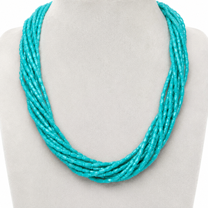 Wholesale Multi-Strand Turquoise Blue Seed Beaded <b>Statement</b> <b>Necklace</b> for Women Bohemian Fashion Jewelry Gift/Party Sstringz Exim - Product Image 2