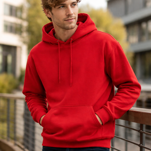 Sweat-shirt à capuche rouge personnalisé en gros, 100% coton, directement du fabricant - Achat en gros OEM - Product Image 6