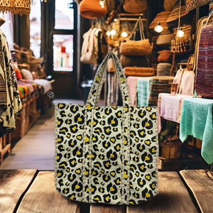 Sacs fourre-tout en coton imprimés à la main, sacs fourre-tout traditionnels indiens, sacs fourre-tout faits à la main avec des imprimés à la main, sac fourre-tout - Product Image 3