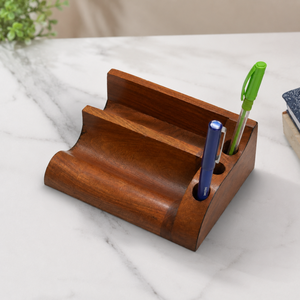 Handcrafted Indian Rosewood Stationery Rack | Wooden Pen Stand Desk Organizer Executive Office Desktop Storage Holder Home Decor - Product Image 2
