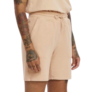 Pantalones Cortos de Algodón Beige Personalizados para Hombre, Cintura Elástica con Cordón, Bolsillos Laterales, Corte Holgado, Ropa Casual de Verano, Venta al Por Mayor - Product Image 2