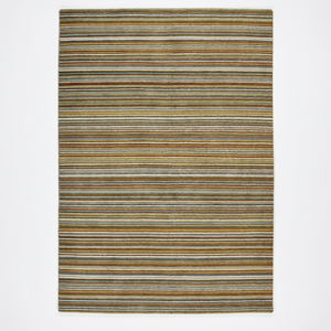 Tapis en laine mosaïque de galets organiques multicolores, jaune moutarde, bleu, beige, gris, écologique, antidérapant, tufté à la main, pour salon - Product Image 1