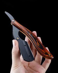Rasoir à lames droites professionnel de qualité supérieure pour barbier, nouveau design, manche en bois, acier inoxydable, pour rasage humide et bikini - Product Image 6