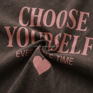 T-shirt oversize à col rond pour femme, imprimé « Choisissez-vous-même », coupe ample, en jersey de coton, manches courtes, haut décontracté - Product Image 4