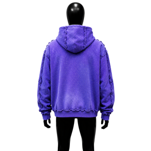 Sudadera con capucha con cremallera PREMIUM PURPLE GRAPHIC HIDDEN TRUTH para hombre, estilo urbano, cómoda, inspirada en la calle, moderna, para uso diario. - Product Image 2