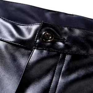 Pantalon d'hiver en cuir pour homme SHIFT SPORTS de haute qualité, style streetwear, nouvelle collection 2025, taille élastique, coupe droite et incurvée, décontracté - Product Image 5