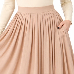 Minifalda Plisada de Gasa para Mujer, Cintura Alta, Elegante, Color Sólido, para Todas las Temporadas, Suave, 100% Poliéster, Diseño Asimétrico de Lujo - Product Image 6