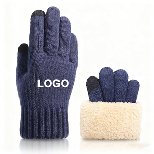 Gants d'hiver en polyester/coton tricotés pour hommes et femmes, chauds, respirants, coupe-vent, compatibles écran tactile, cyclisme, mode, logo personnalisé - Product Image 2