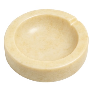Cendrier rond en marbre beige bol à fumer décoratif décoration de maison de luxe et cadeau pour fumer prix de gros plateaux à vendre - Product Image 1