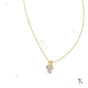Collier pendentif solitaire en diamant de laboratoire taille coussin 1,00 CT, en or massif 14K 18K, avec monture ouverte, bijoux fins pour femmes, fournisseur - Product Image 4