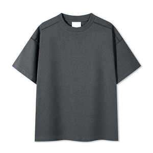 Camiseta de Manga Corta para Hombre, Cuello Redondo, Color Sólido, Tejido de Punto, Corte Holgado, Estilo Urbano - Product Image 4