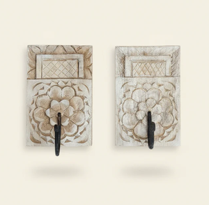 Crochet mural décoratif en bois sculpté à motifs floraux pour serviettes, manteaux, clés, foulards, ceintures – Décoration intérieure style ferme - Product Image 6