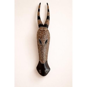 Escultura de Pared con Máscara de Antílope Tallada en Madera de Sheesham Tradicional de Aqdus Saleem |   Rectangular Artesanal, Ecológico y Duradero, Estilo Indio - Product Image 1