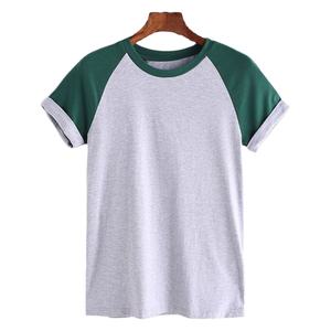 Camiseta de cuello redondo de bloque de Color para escuela, remera de manga, camiseta de bloque de Color - Product Image 1