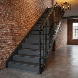 Barandilla de Hierro Elegante con Acabado Metálico Decorativo para Escaleras, Balcones, Jardines y Espacios Residenciales y Comerciales Modernos - Product Image 1