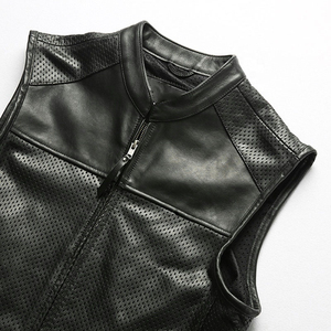 Best Real Leather Waistcoat Male Manufacturer <b>Utility</b> Casual Cowhide Motorcycle Sleeveless Jacket <b>Vests</b> - Product Image 2