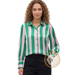 Alfa Personalizado |   Camisa Casual de Mujer Kapa con Botones, Cuello Camisero, Manga Raglán, 100% Algodón, Transpirable, Ecológica, Anti-Pilling - Product Image 1