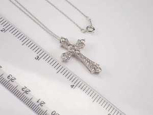 Collier pendentif croix en argent sterling 925 avec moissanite, plaqué or 18 carats, certifié GCI & IDGL, charme chrétien pour femme - Product Image 6
