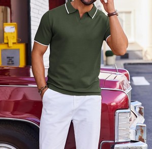 Men’s <b>Polo</b> T <b>Shirt</b> Custom Cotton Pique Short Sleeve Casual Slim Fit Regular Fit Breathable Soft Fabric Plain <b>Striped</b> Fashion - Product Image 4