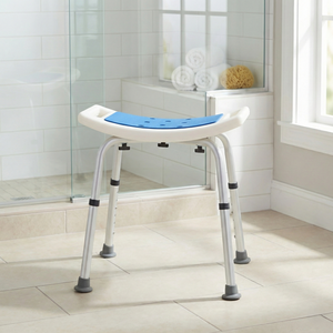 Silla de Ducha Ajustable de Aleación de Aluminio Cromado con Ventosas, Capacidad de 100 kg, Equipo de Seguridad Moderno para Baño - Product Image 1