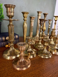 ILAHI's Vintage <b>Brass</b> Handmade Tapered <b>Candlestick</b> Holder Embossed Design High Quality Heat Resistant for Home Christmas Wedding - Product Image 6