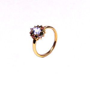 Wedding Wear 925 Sterling Silver Gold Plated Jewelry <b>Blue</b> Topaz Gemstone Women Wear Classic <b>Ring</b> - Product Image 1