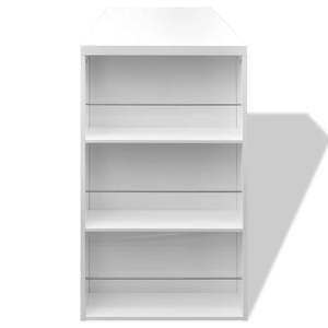 Table de bar en MDF blanc brillant avec porte-bouteilles, meubles élégants et stylés - Product Image 4