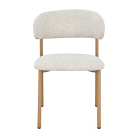 Silla de Comedor Moderna con Patas Metálicas y Respaldo Tapizado en Microfibra para Apartamento