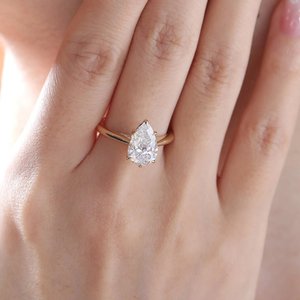Elegant Gold 925 Sterling <b>Silver</b> <b>Adjustable</b> Lab Grown Diamond <b>Ring</b> Timeless Fine Jewelry Statement <b>Ring</b> for Women - Product Image 6