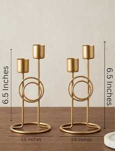 Ensemble de chandeliers en laiton avec design circulaire pour la décoration de mariage et de la maison - Product Image 2