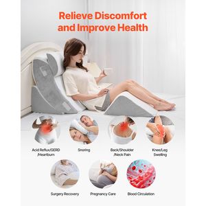 Juego de 4 Almohadas Ortopédicas Ajustables en Forma de Cuña, Soporte Postoperatorio para Piernas, Cuello, Hombros y Espalda - Product Image 4