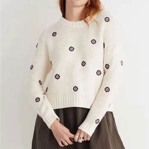 Suéteres transpirables de manga larga para mujer, ropa 100% algodón y lana, suéteres para mujer en venta en línea - Product Image 1